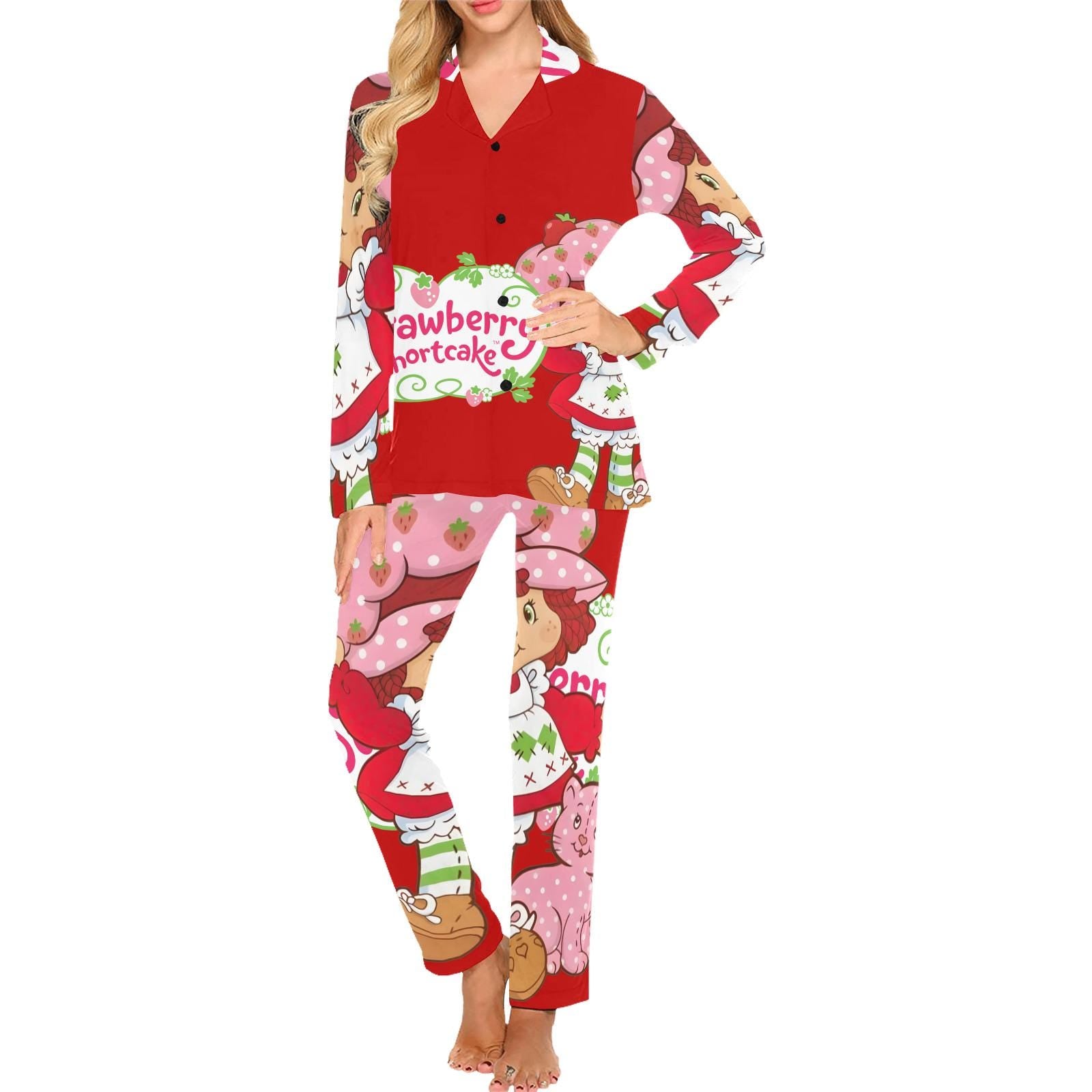 Plus Size Strawberry Shortcake Retro 2Piece Pajama Loungewear Small- 5XL