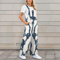 Cow Styled Denim Inspired Look Jumpsuit Jumper Overalls | Blue Small–4XL