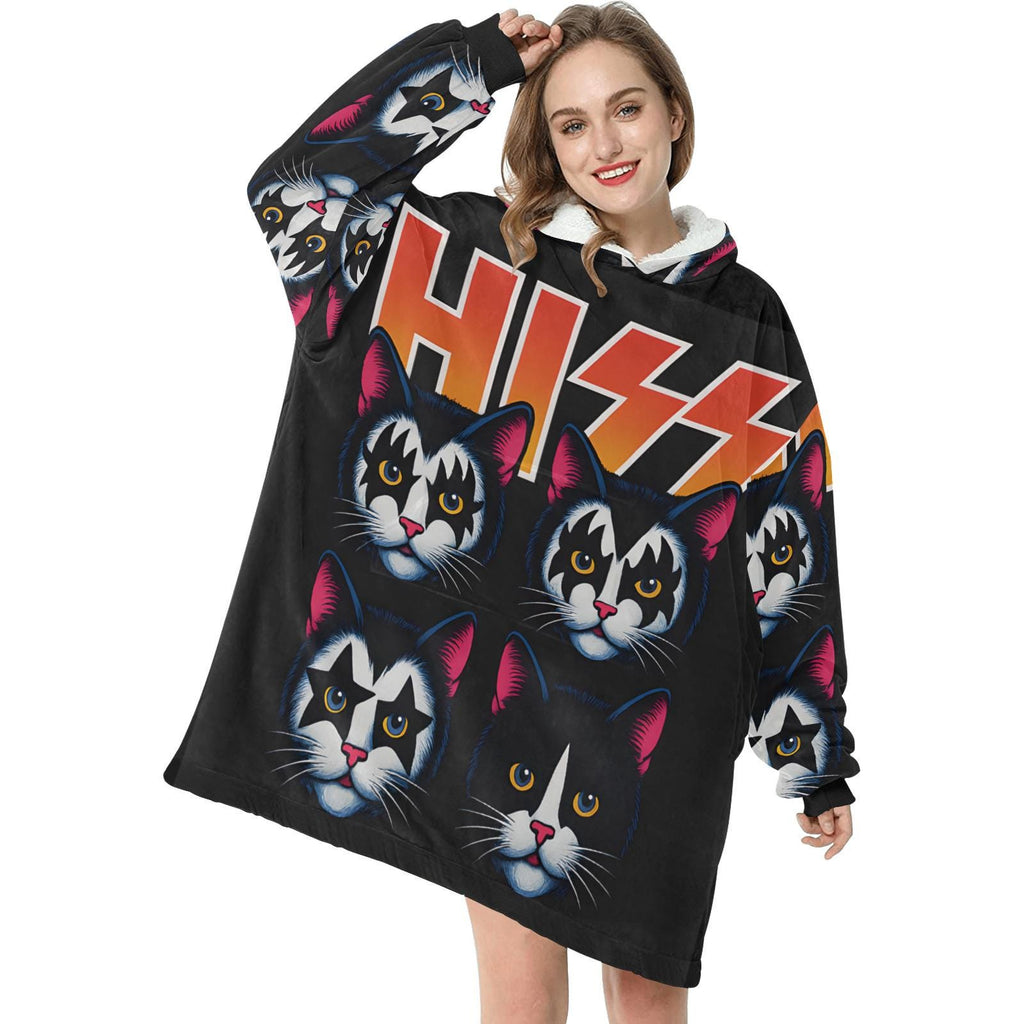 HISS Wearable Blanket Pullover – Cozy Oversized Hoodie Warm Loungewear One Size