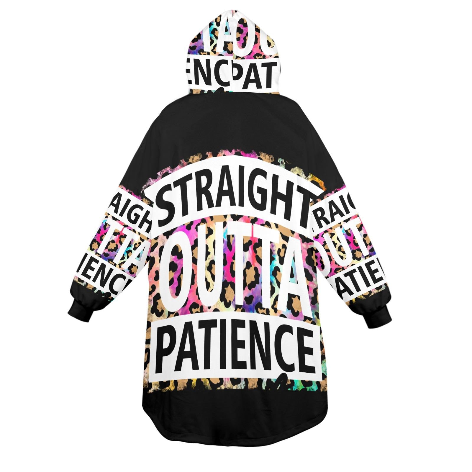 Plus Size Straight Outta Patience Wearable Blanket Pullover Cozy Oversized Hoodie