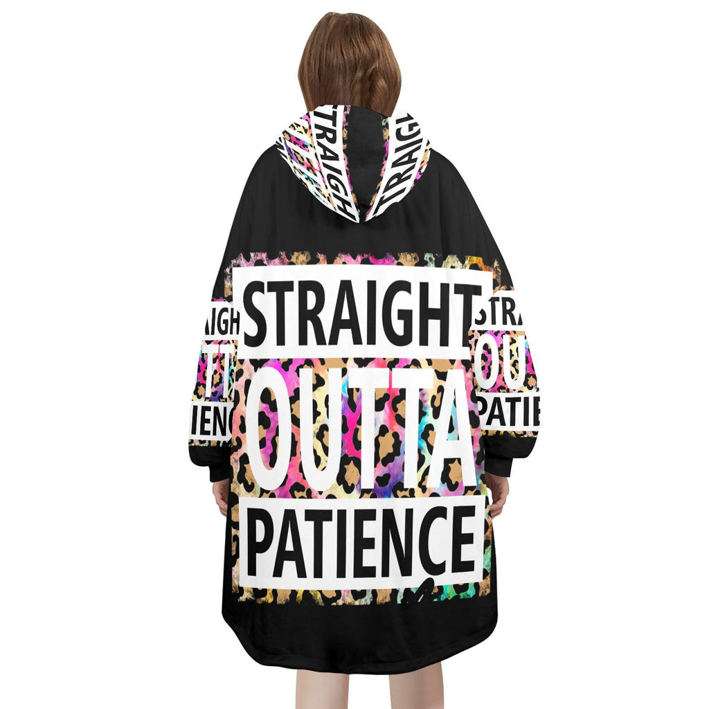 Plus Size Straight Outta Patience Wearable Blanket Pullover Cozy Oversized Hoodie