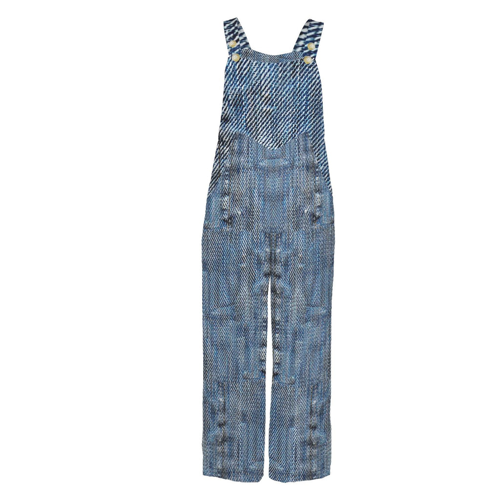 Plus Size Vintage Denim Look Jumpsuit Jumper Overalls | Blue Small–5XL