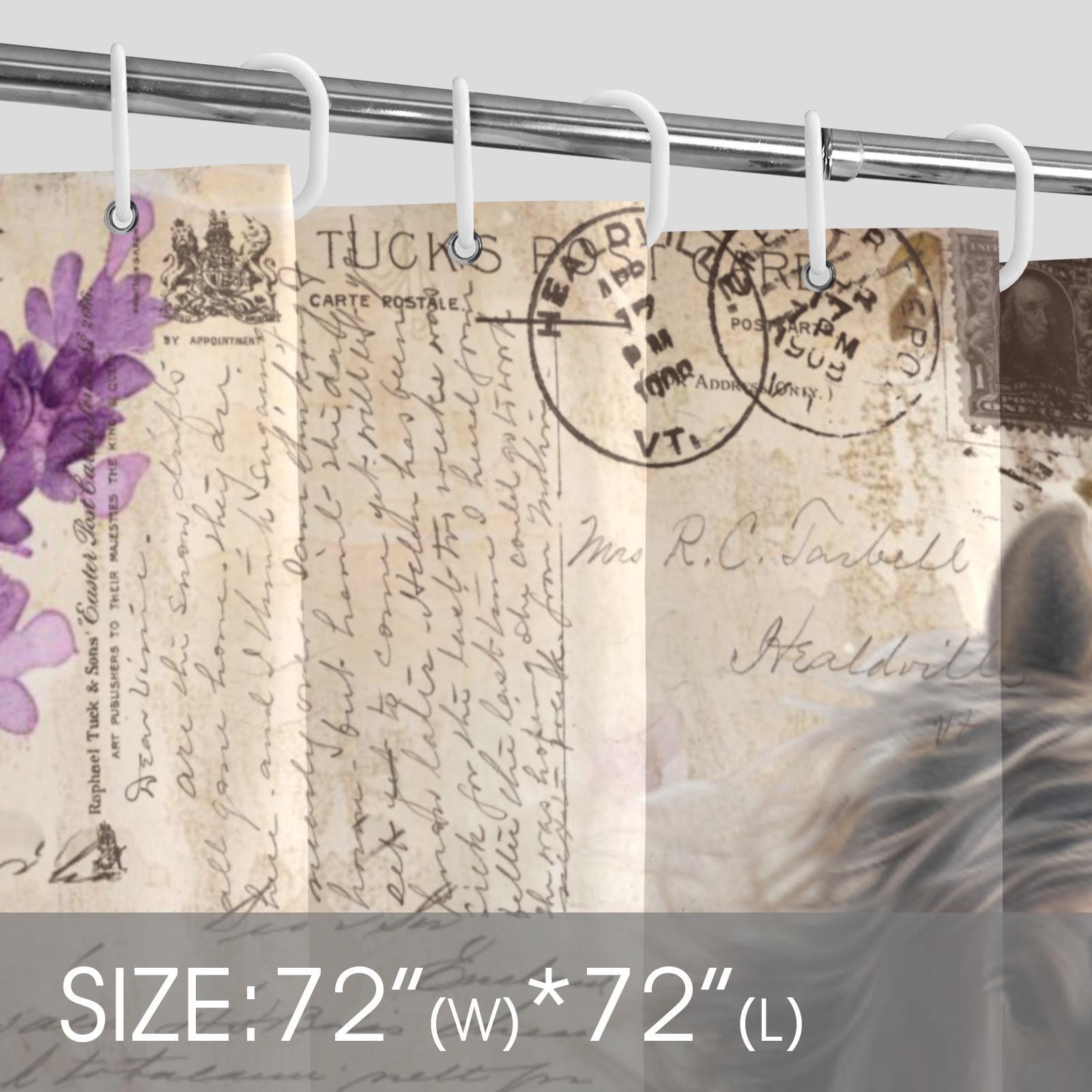 Rustic Floral Galloping Horse Shower Curtain – Vintage Western Bathroom Decor, All Sizes
