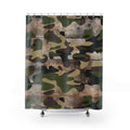Rustic Barnwood Camouflage Shower Curtain | Farmhouse Camo Bathroom Decor