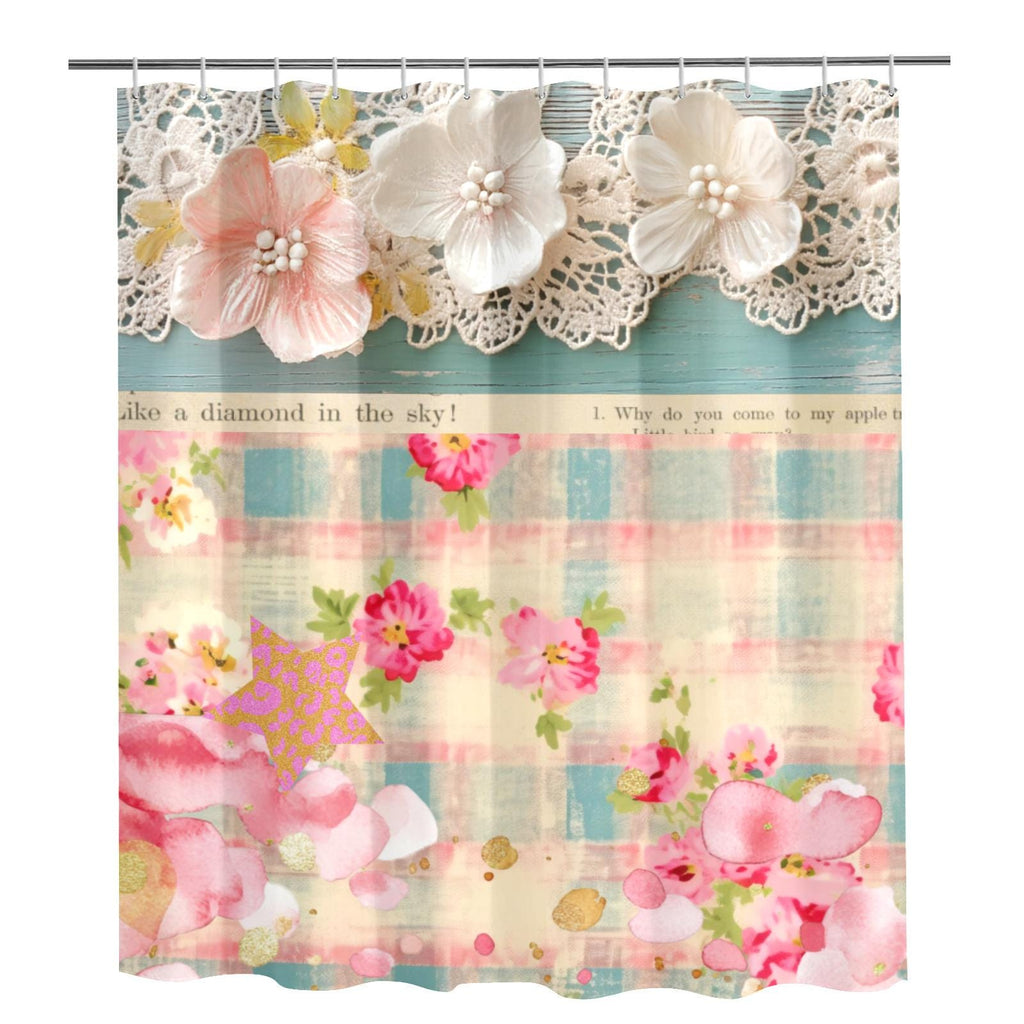 Shabby Cottage Chic Boho Shower Curtain