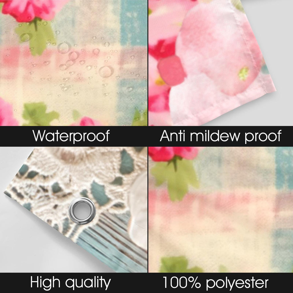 Shabby Cottage Chic Boho Shower Curtain