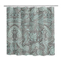 Grey Turquoise Rustic Western Paisley Shower Curtain