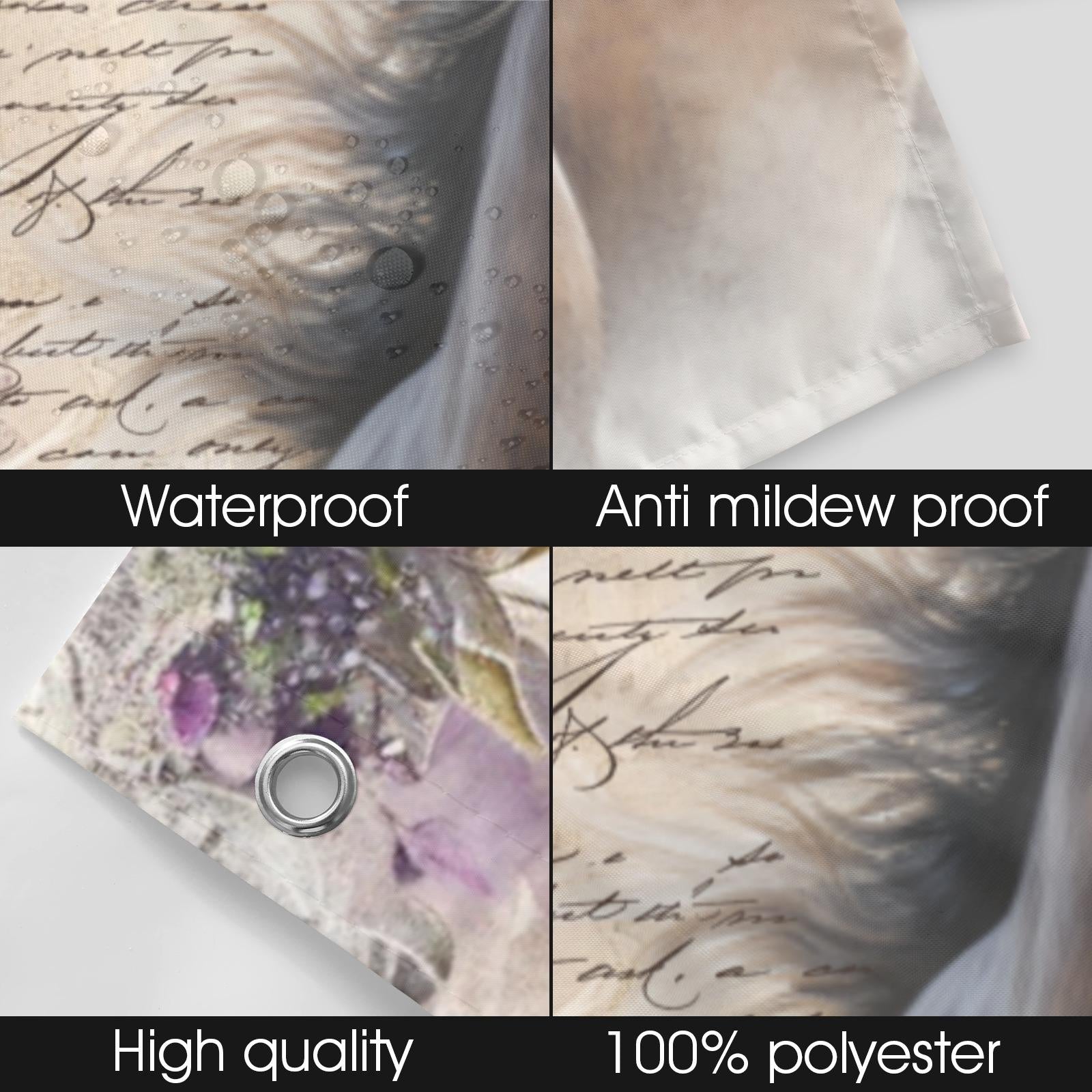 Rustic Floral Galloping Horse Shower Curtain – Vintage Western Bathroom Decor, All Sizes