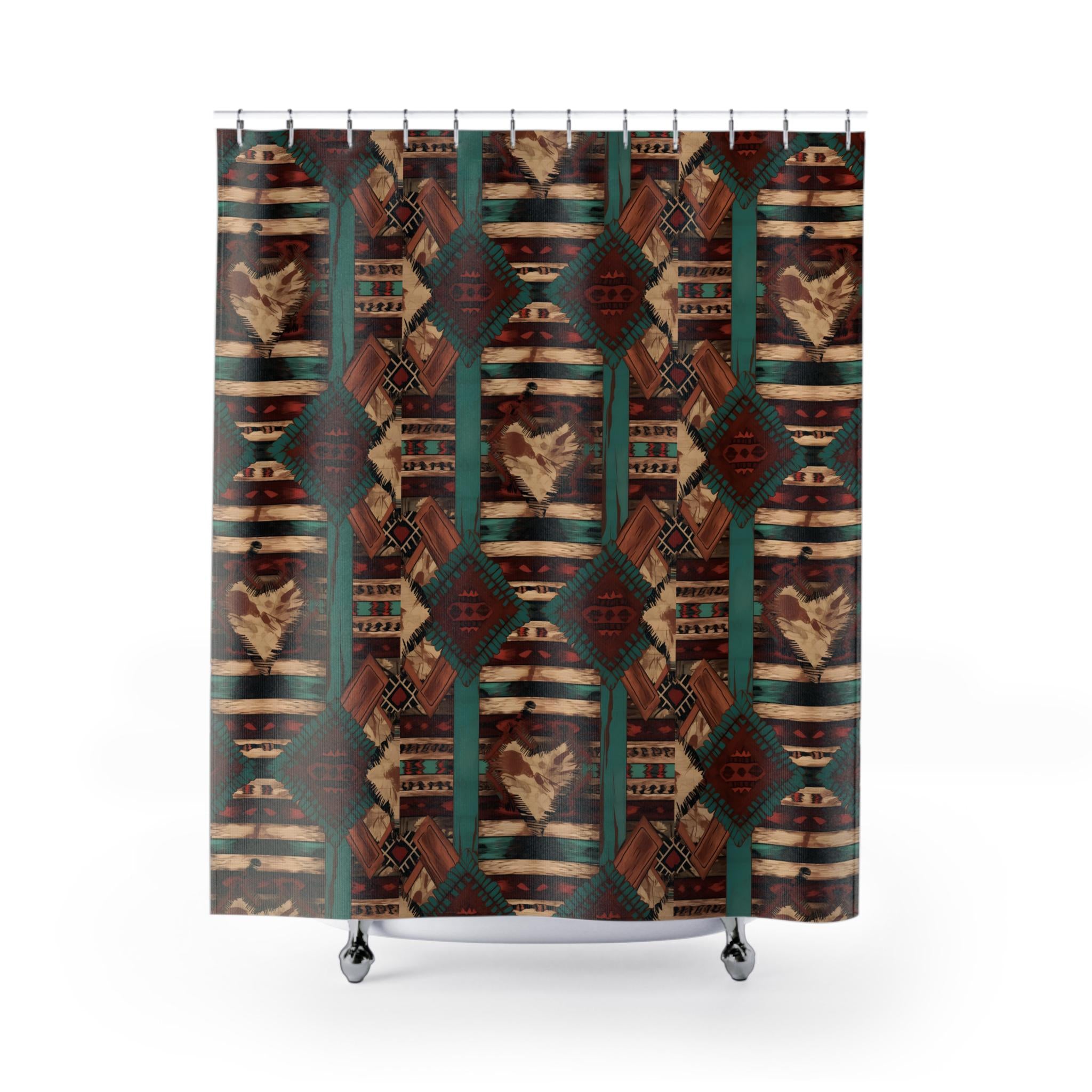 Western Farmhouse Shower Curtain | Rustic Prairie Bathroom Decor