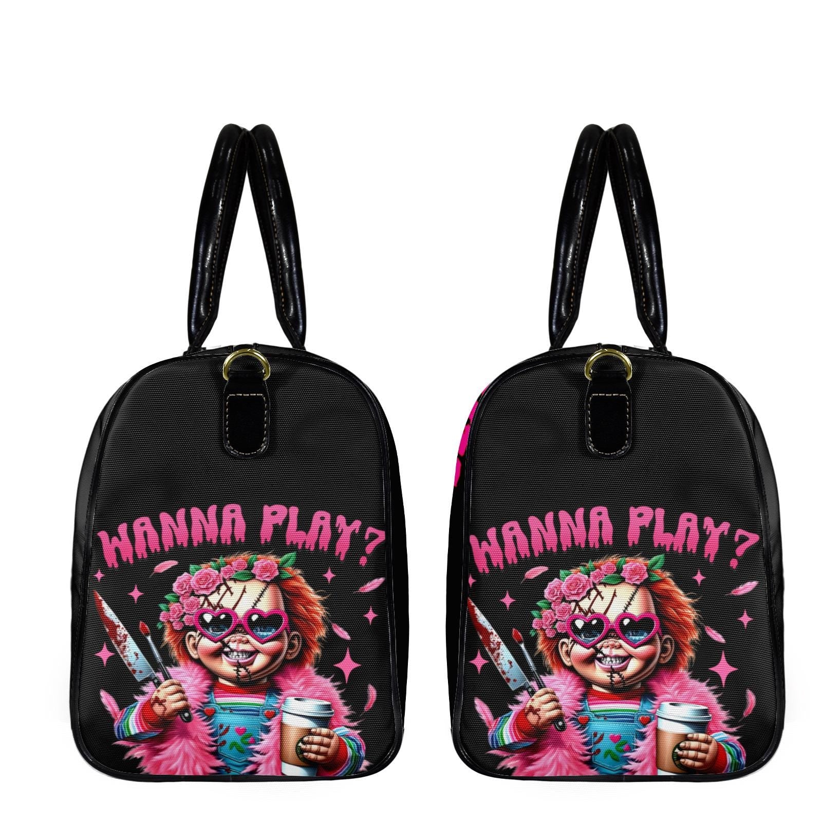 Retro Chucky Horror Duffel Bag, Extra Large Sarcasm Tote Weekender Bag
