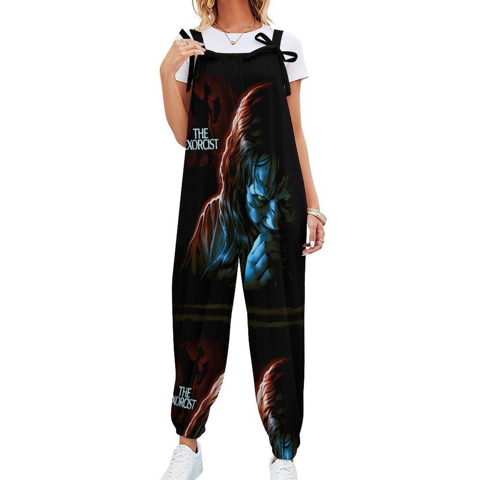 The Exorcist Inspired Jumpsuit Gothic Streetwear Romper | Spooky Graphic Outfit | Halloween Statement Piece | Edgy Fashion