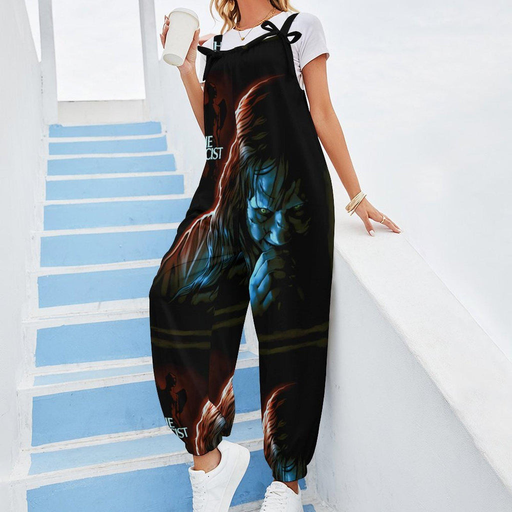 The Exorcist Inspired Jumpsuit Gothic Streetwear Romper | Spooky Graphic Outfit | Halloween Statement Piece | Edgy Fashion