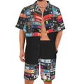 Men's Horror VHS Shirt and Shorts Set, Retro Slasher Collage Outfit  Small-5xl