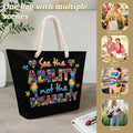 See the Ability Not the Disability Tote Bag, Autism Awareness Beach Bag, Puzzle Piece Shoulder Tote, Special Needs Gift Bag