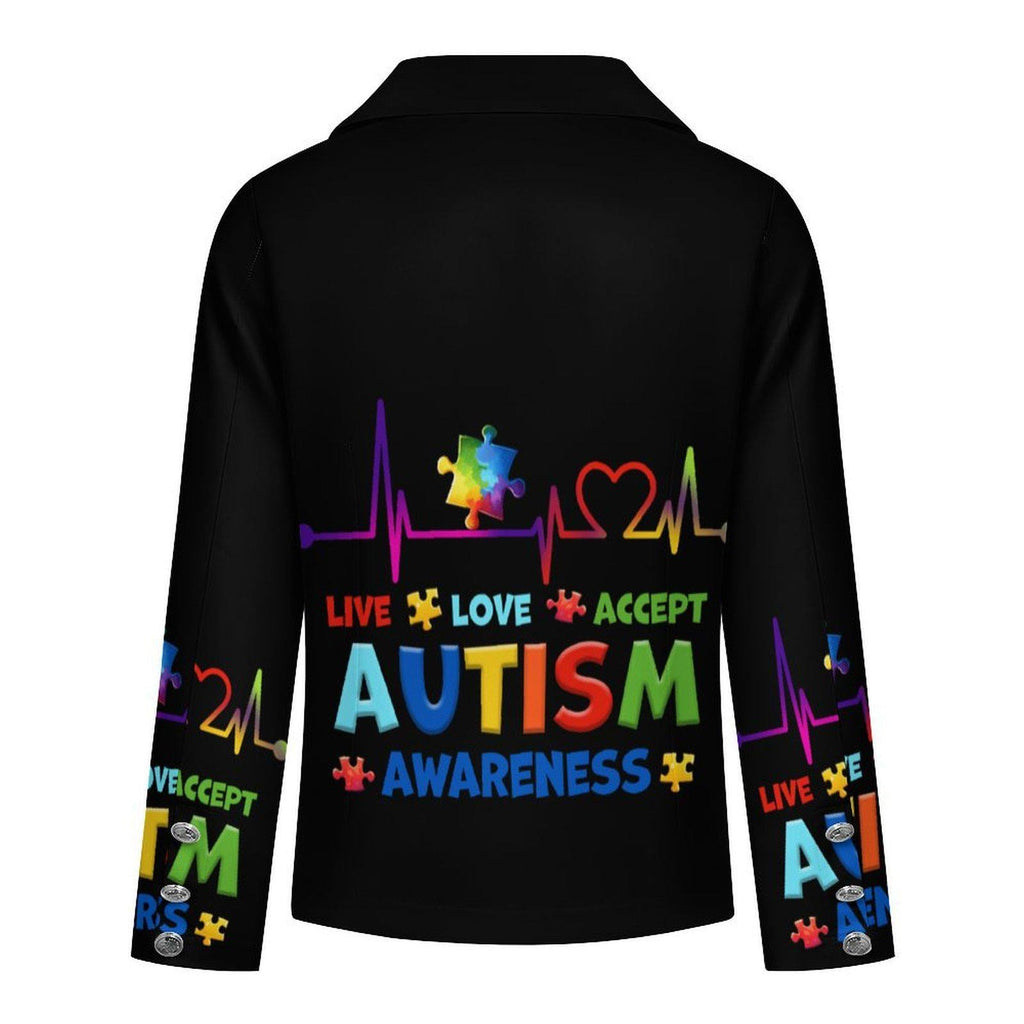 Autism Awareness Jacket, Autism Blazer, Puzzle Piece Support Jacket, Neurodiversity Gift, Inclusive Statement Coat Sizes S-6XL