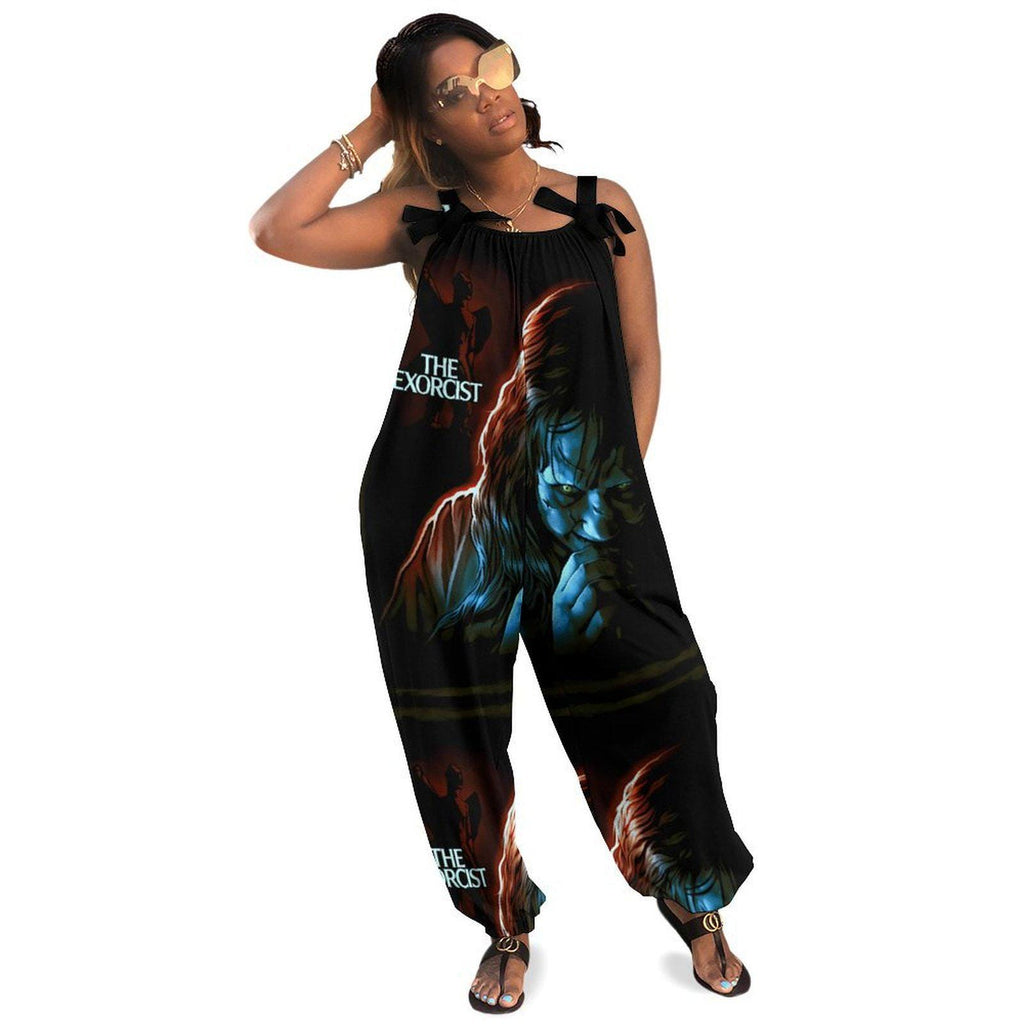 The Exorcist Inspired Jumpsuit Gothic Streetwear Romper | Spooky Graphic Outfit | Halloween Statement Piece | Edgy Fashion