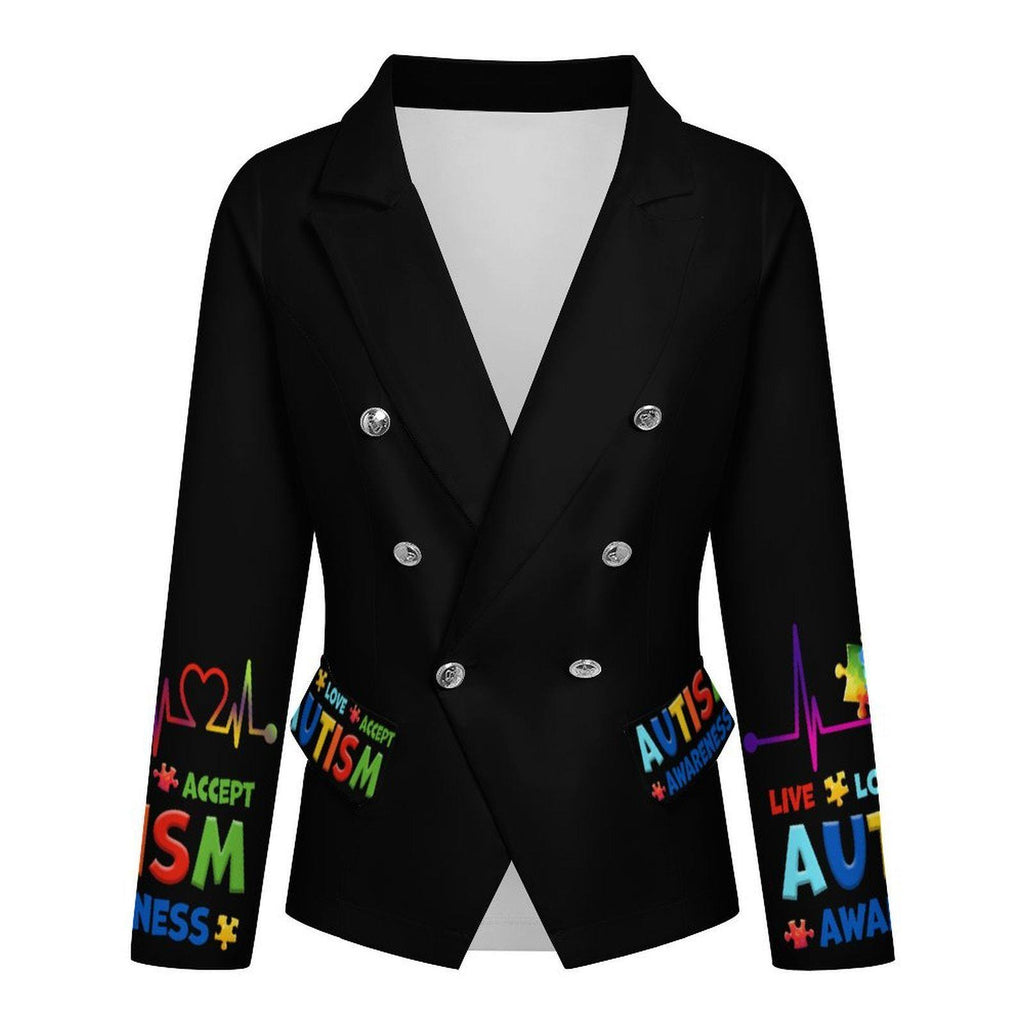 Autism Awareness Jacket, Autism Blazer, Puzzle Piece Support Jacket, Neurodiversity Gift, Inclusive Statement Coat Sizes S-6XL