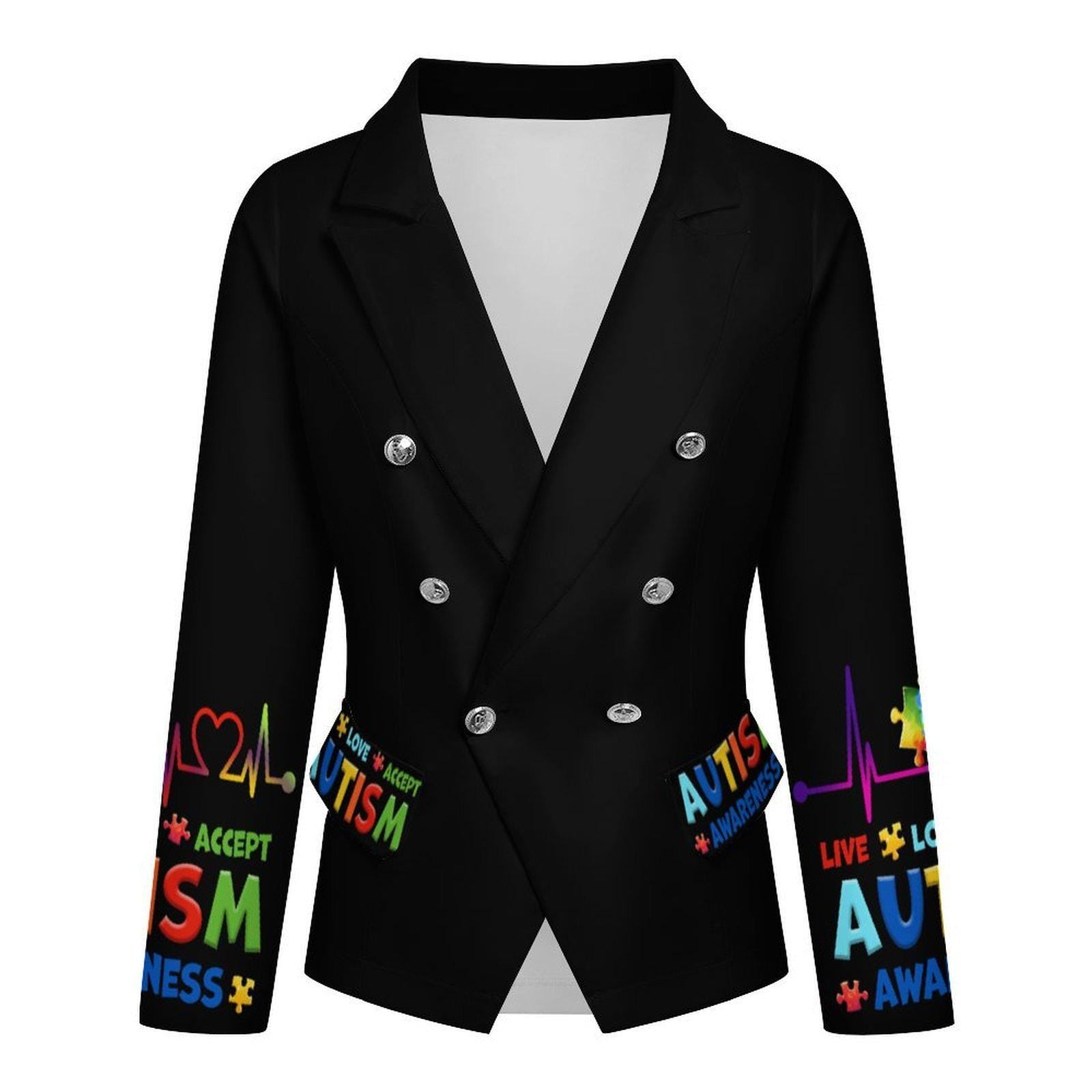 Autism Awareness Jacket, Autism Blazer, Puzzle Piece Support Jacket, Neurodiversity Gift, Inclusive Statement Coat Sizes S-6XL